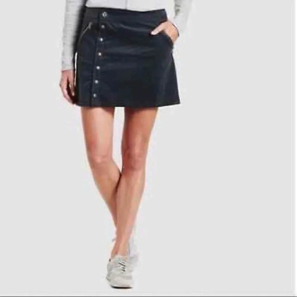 Kuhl Streamline Corduroy Button Front Skirt in Gray Size 8